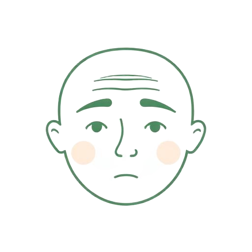 Ilustración de rostro con arrugas frontales